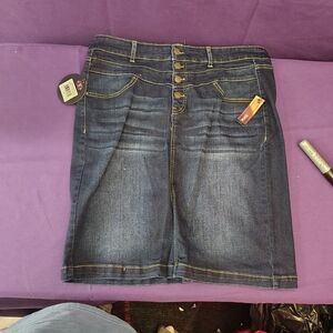 one 5 one Dark Blue Denim Pencil Skirt